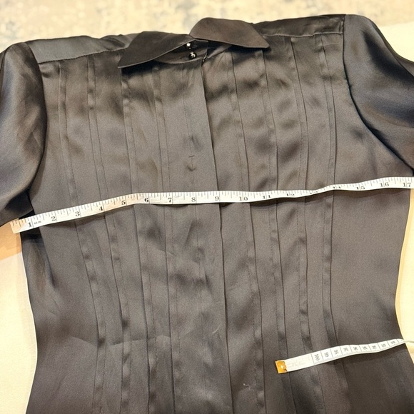 WORTH 100% Silk Black Button-Up Blouse - Picture 4 of 10